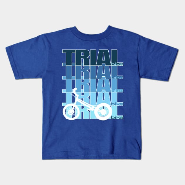 blue TRIAL Trialbike bike echo contour - cycling sports Kids T-Shirt by ALLEBASIdesigns